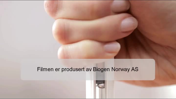 Instruksjonsfilm for bruk av ferdigfylt penn.