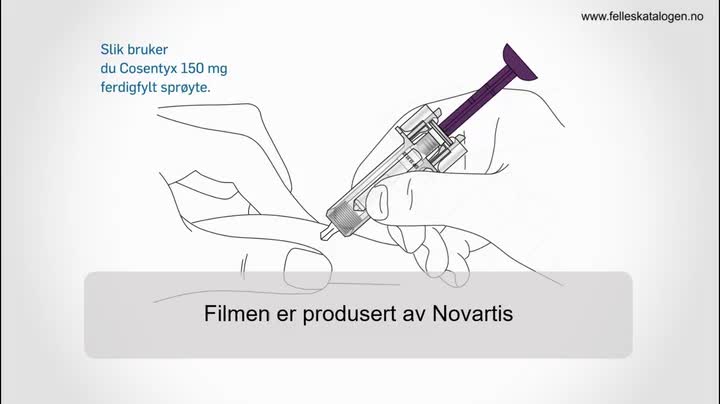 Instruksjonsfilm for bruk av ferdigfylt sprøyte 150
mg.