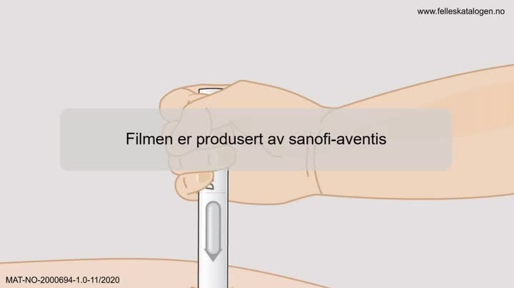 Instruksjonsfilm for bruk av ferdigfylt sprøyte.