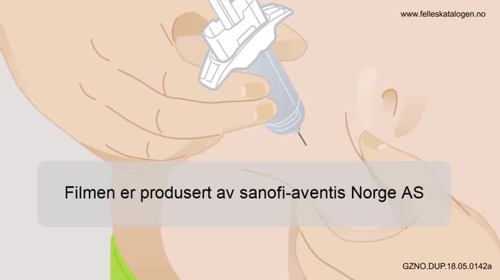 Instruksjonsfilm for bruk av ferdigfylt sprøyte