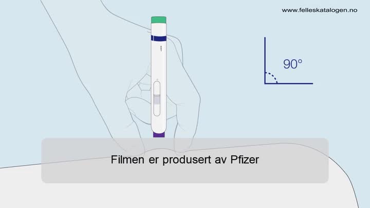 Opplæringsfilm som viser bruk av ferdigfylt penn.