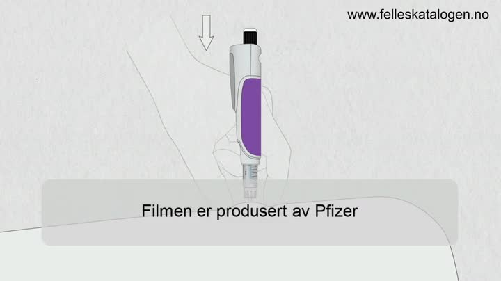 Instruksjonsfilm som viser daglig bruk av Genotropin Pen.