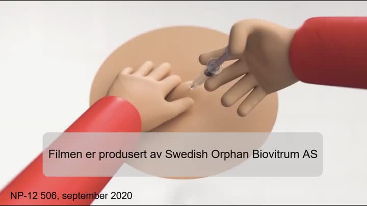 Instruksjonsfilm for bruk av ferdigfylt sprøyte.