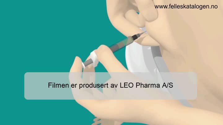 Instruksjonsfilm som viser bruk av ferdigfylt sprøyte.