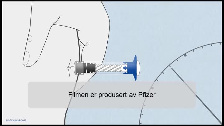 Instruksjonsfilm for bruk av ferdigfylt sprøyte.