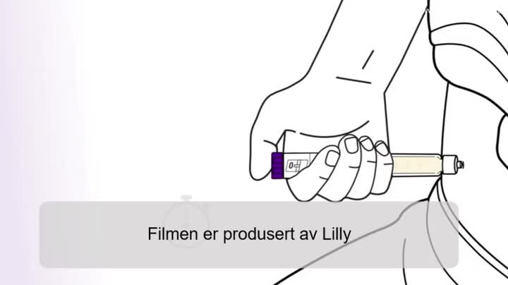 Instruksjonsfilm for bruk av ferdigfylt penn.